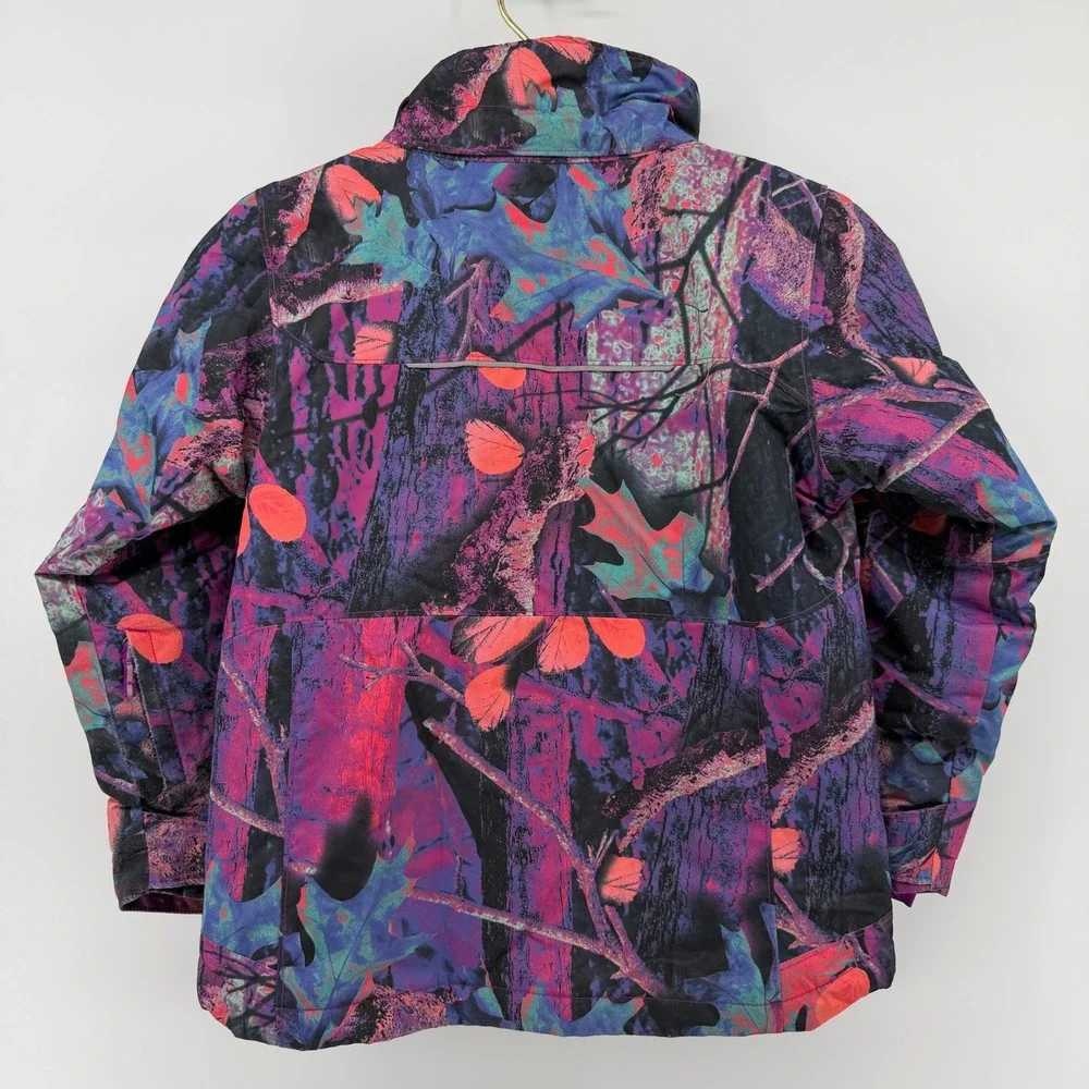 Columbia‎ Winter Jacket Kids Junior Medium Multi-Color Neon Camo Omni-Heat Ski